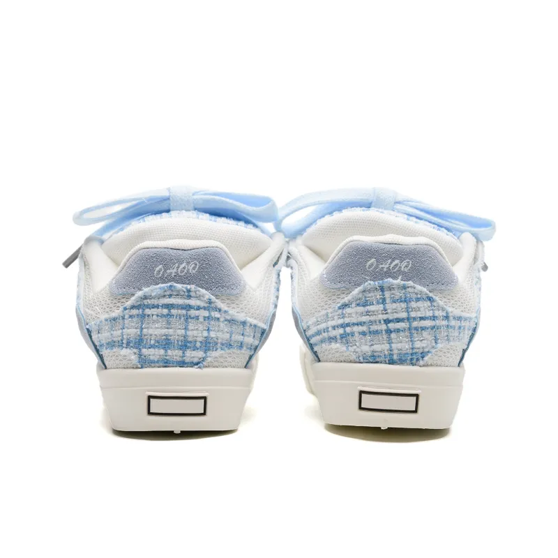 OAOQ Low-Top Skateboard Shoes Unisex White Yellow Blue-54