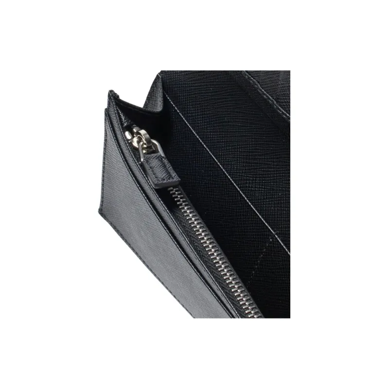 PRADA Cross-Stitch Leather Wallet Men's Black-8