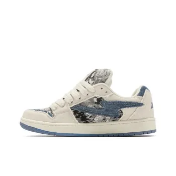 LIANGHUO Warm Slip-Resistant Cushioning Impact Resistance Low-Top Skateboard Shoes Unisex Denim Blue