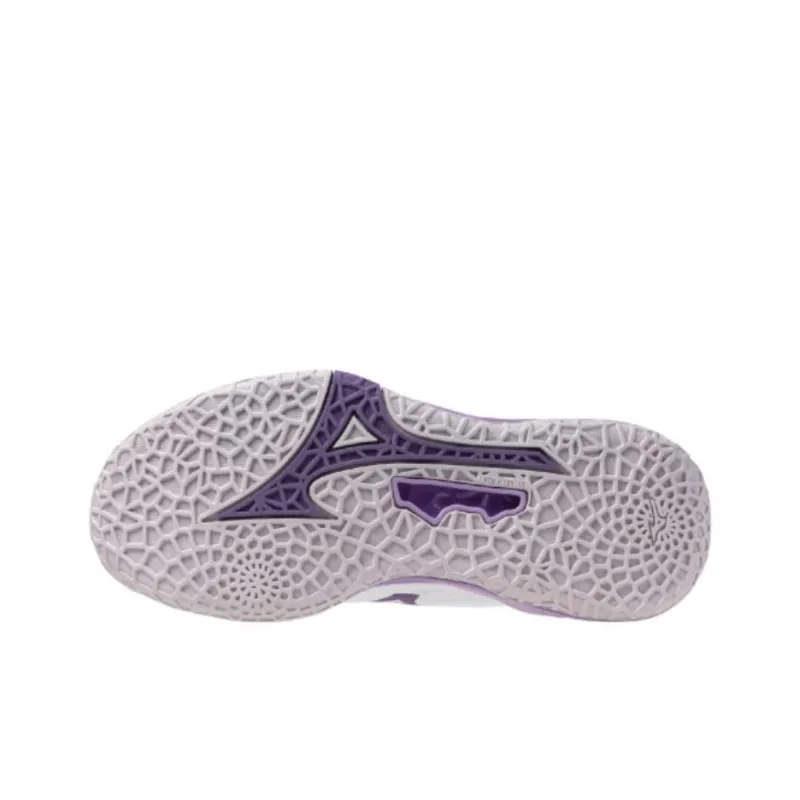 Mizuno Wave Stealth Anti Slip Wear Resistant Low Top Training Shoes Women's White Purple-4