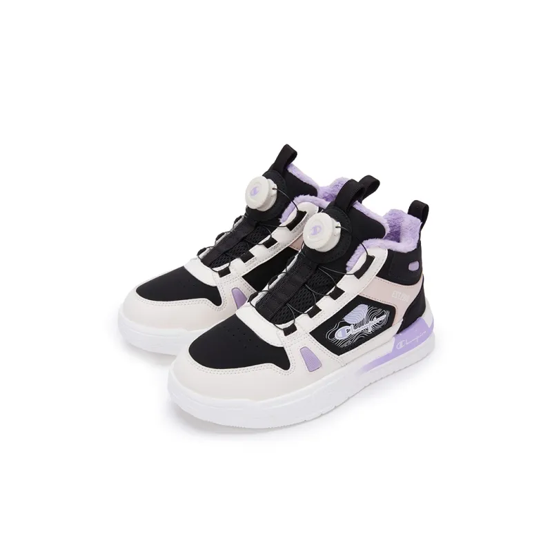Champion Kids Slip Resistant, Abrasion Resistant, Quick Dry High Top Kids' Skateboarding Shoes Black Purple Kids'-1