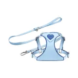 [Sky Blue]Tank Top with Chest Strap+Leash