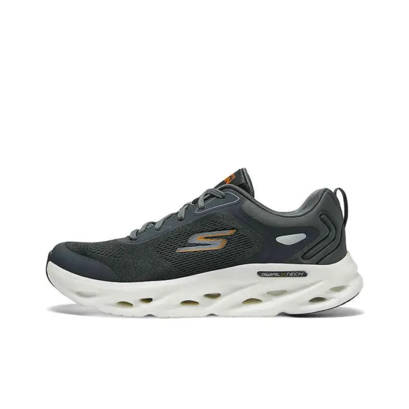 Skechers MEN'S GO Shock Absorbers With Slip Resistant Features Low Top Running Shoes Men's Dark Gray-0