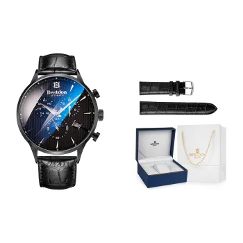 Bestdon Automatic Mechanical Movement Stainless Steel Watchband Watch Men's Watches Black Dial