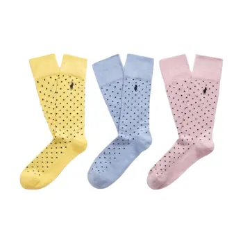 Polo Ralph Lauren Mid-Calf Socks Men's 3 Pack Yellow/Blue/Pink