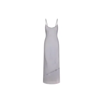 SKIMS Fake Day Collection FW24 LIQUID ORGANZA CAMI LONG DRESS Nightgown Women's MIRROR/Reflective Color