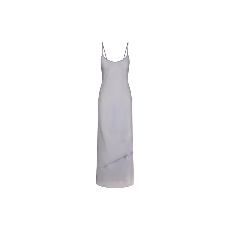 SKIMS Fake Day Collection FW24 LIQUID ORGANZA CAMI LONG DRESS Nightgown Women's MIRROR/Reflective Color-0