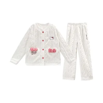 GUKOO x Sanrio Hello Kitty Pajama Set Women's Elegant White