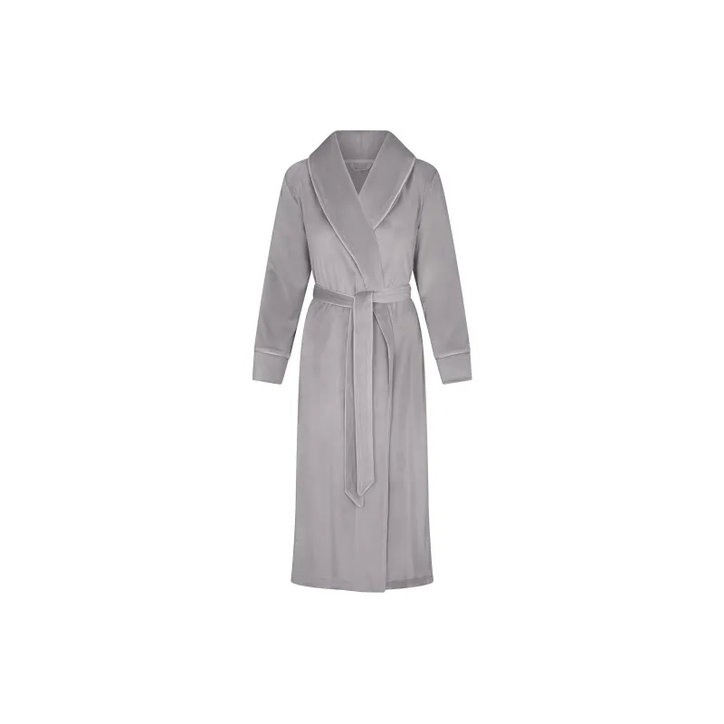 SKIMS Fake Day Collection FW24 VELOUR LONG ROBE Pajama Robe Women's MIRROR/Reflective Color-0