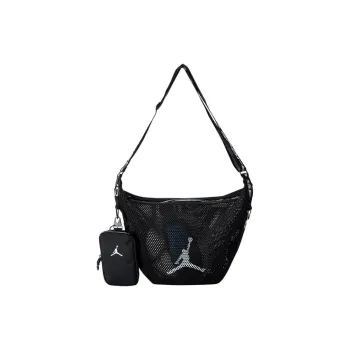 Jordan Polyester 2 in 1 HOBO One Shoulder Crossbody Basketball Bag Regular Unisex Jet Black