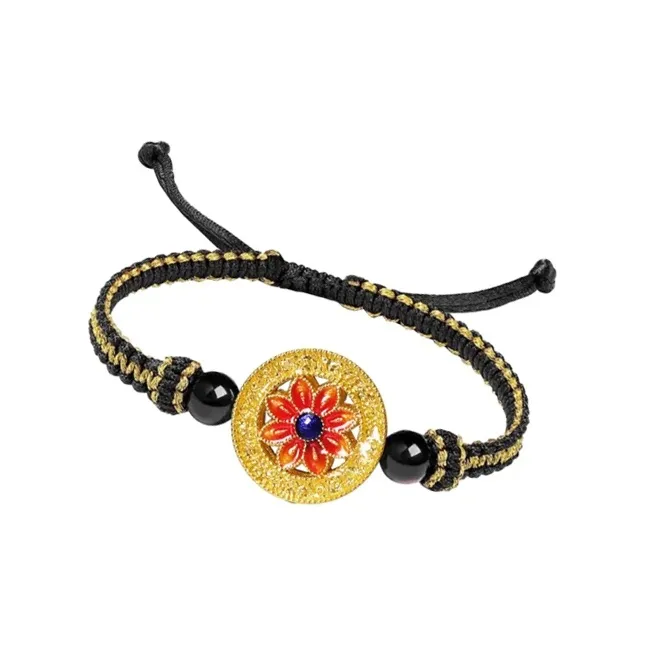 Old Qingyun Silver Building Gold Bracelet Unisex-4