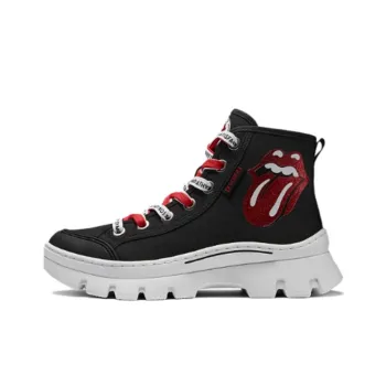 Skechers Anti Slip Wear Resistant High Top Canvas Shoes Women's Black