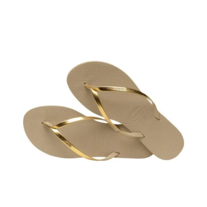 Havaianas You Metallic Abrasion-Resistant Flip Flops Women's Gold-3