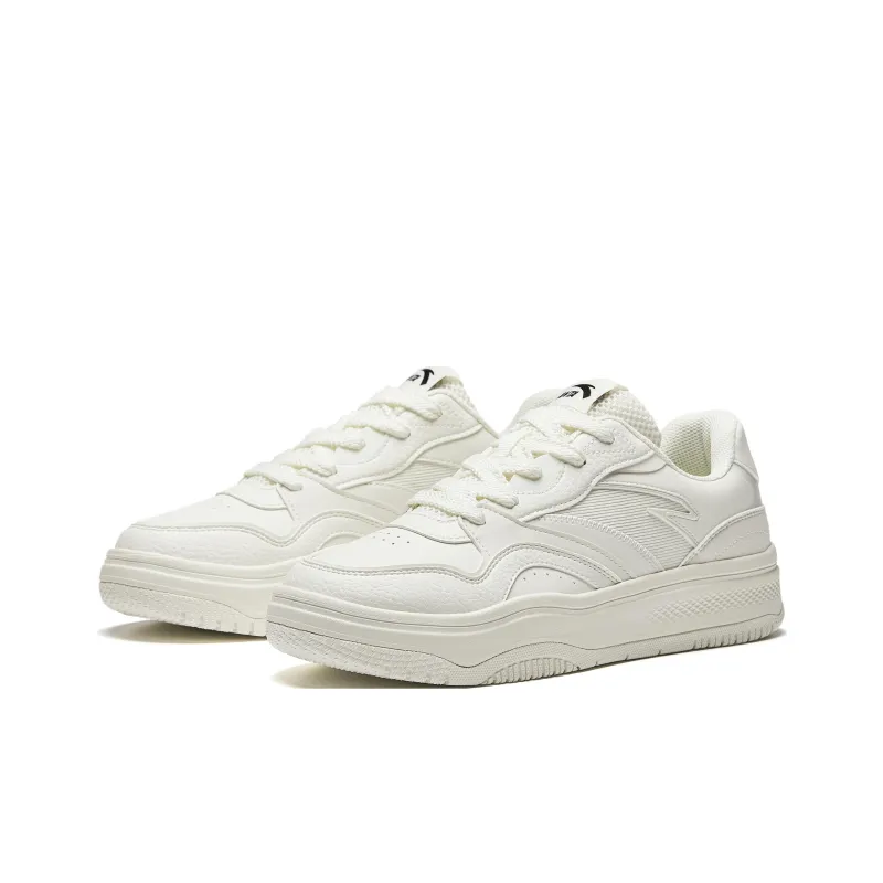 Anta Street Play 2 Lightweight Height Increasing Low Top Skateboard Shoes Men's Ivory White-2