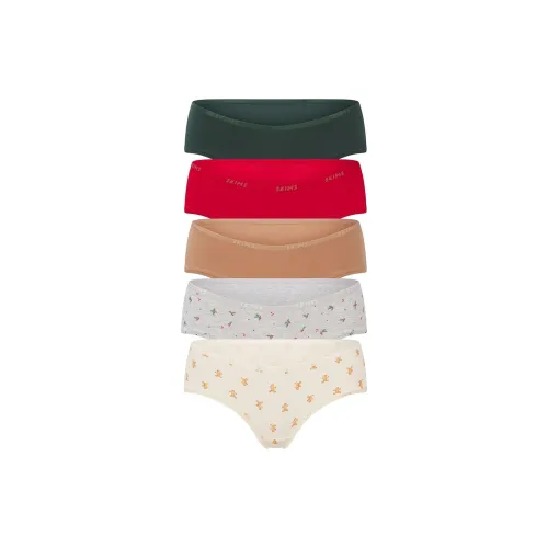 SKIMS Fake Day Collection FW24 COTTON LOGO HIPSTER 5-PACK Underpants Women's 5 Pack SPRUCE MULTI/Spruce Multicolor