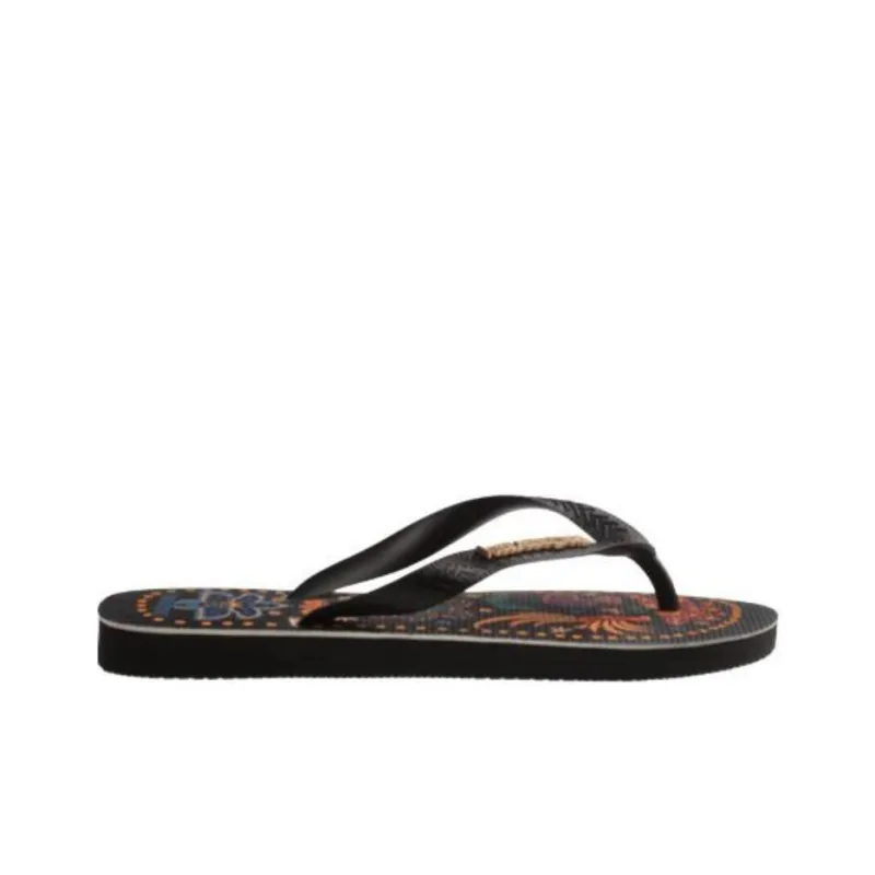 FARM RIO x Havaianas Abrasion-Resistant Flip Flops Women's Black-1