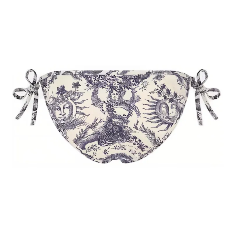 DIOR Bikini Bottom Swimming Shorts Women's Blue-1