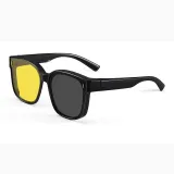 Bright Black Frame with Night Vision Yellow-to-Gray Lens