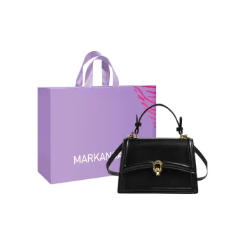MARKANGARO PU Small Square Bag Handbags Regular Women's Black/Beige