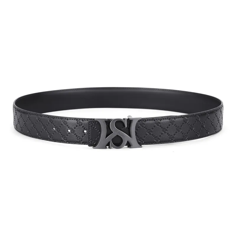 SEPTWOLVES Cow Leather Plate Buckle Belt Men's Width  3.5cm-1