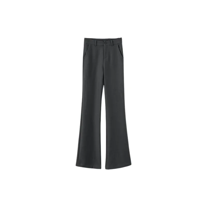 Late White Casual Pants Women's Dark Gray-2