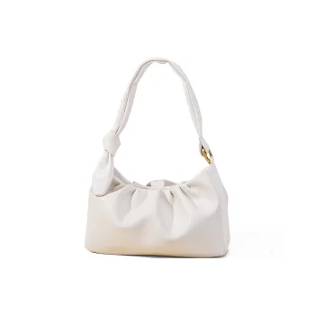 FAIRWHALE Cow Leather Shoulder Bag Women's Milk Tea/Coffee/Raw White/Light Yellow