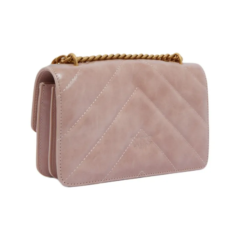 PINKO Cow Leather Shoulder Bag Crossbody Bag Mini Women's Pink-1