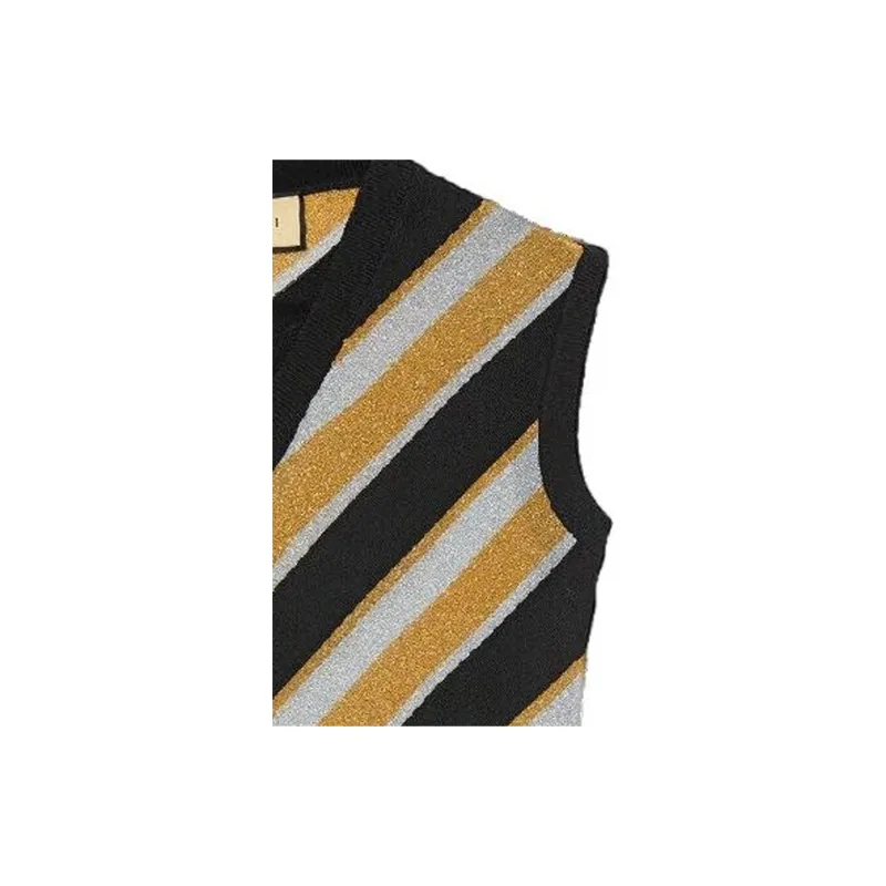 GUCCI Striped Intarsia Knit Vest-3