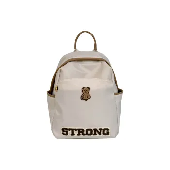 LUVISTRUE Nylon Backpack Medium Size Unisex Ecru Black Gray/Khaki