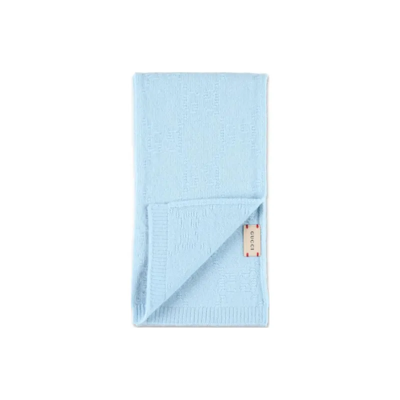 GUCCI Wool Knit Scarves Kids' Blue-1