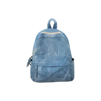 LUVISTRUE Denim Small Backpack Medium Size Unisex Black/Light Blue/Dark Blue