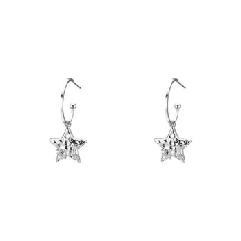 KING OF BLING Alloy Zircon Stud Earrings Unisex Good Luck