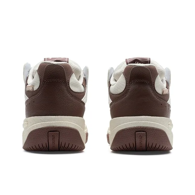 XTEP Star X Anti Slip Wear Resistant Low Top Skateboard Shoes Men's Brown White-5