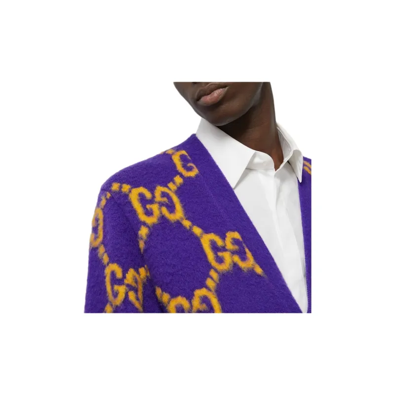 GUCCI Gg Intarsia Knit Cardigan-3