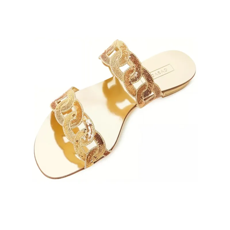 Casadei Slide Slippers Women's Gold-3