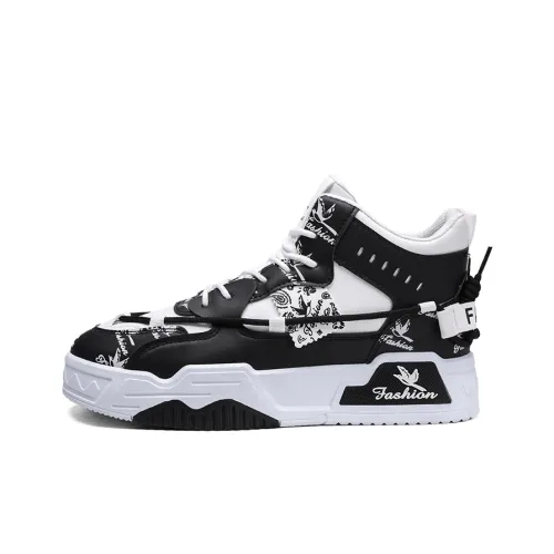 Tonlion Anti-Slip Wear-Resistant Mid-Top Skateboard Shoes Men's