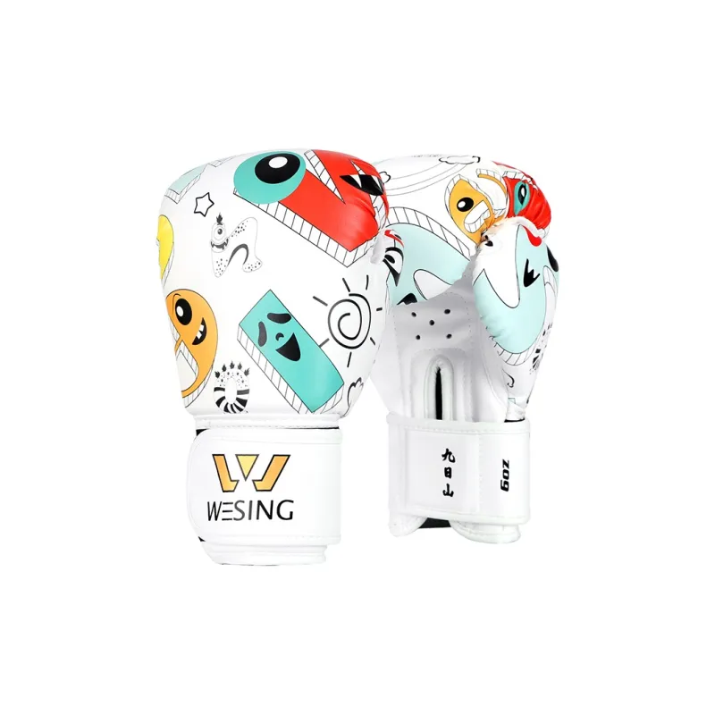 WESING Boxing Gloves Sanda Martial Arts Muay Thai Kids' White-0