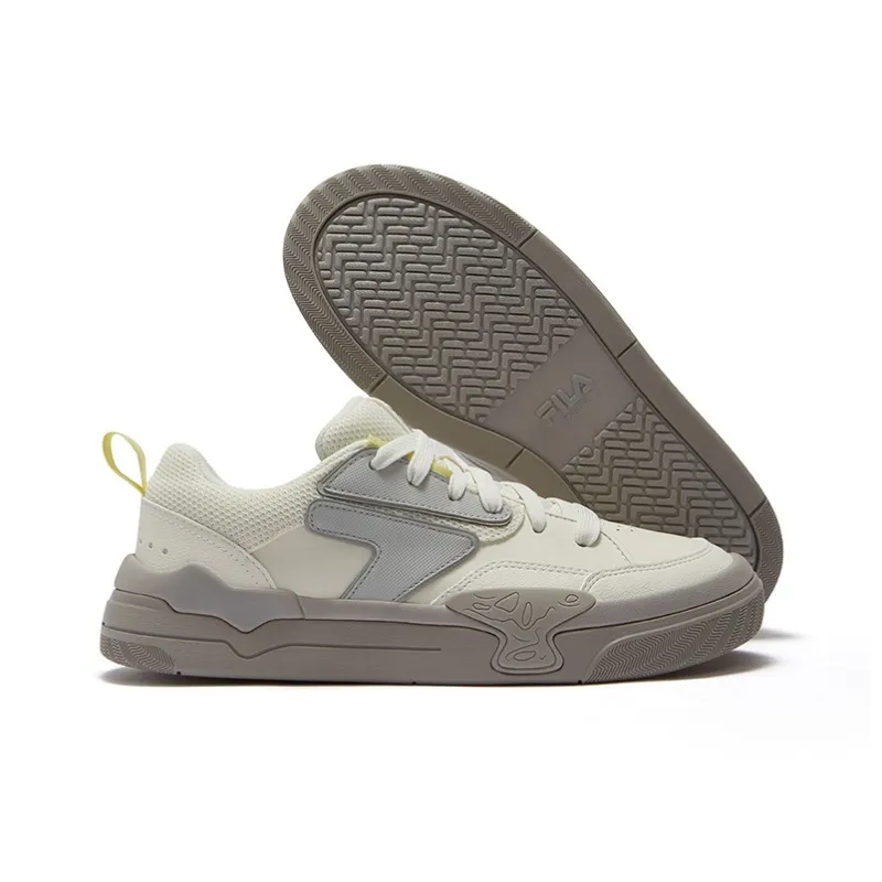 FILA FUSION Lightweight Wear Resistant And Slip Resistant Low Top Skateboard Shoes Women's White-4