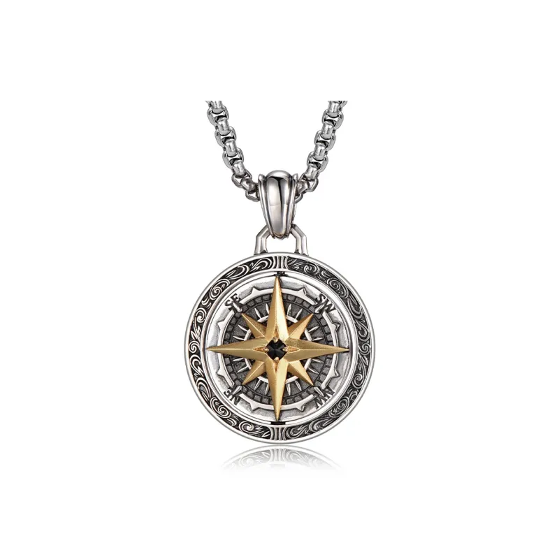 IDEAGEMER S925 Silver Necklaces Men's Silver-8