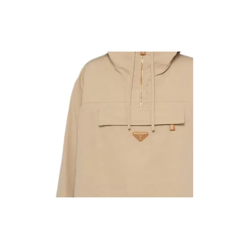 PRADA Triangle logo Cotton Windbreaker-2