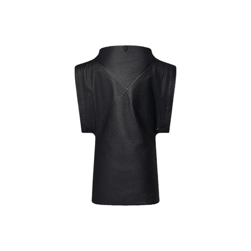 LOUIS VUITTON Portrait Collar Leather Dress-1