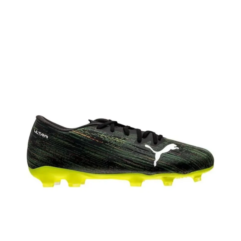 PUMA Ultra 2.2 Anti Slip Wear Resistant Low Top Kids' Soccer Shoes Black Yellow Teenagers-1