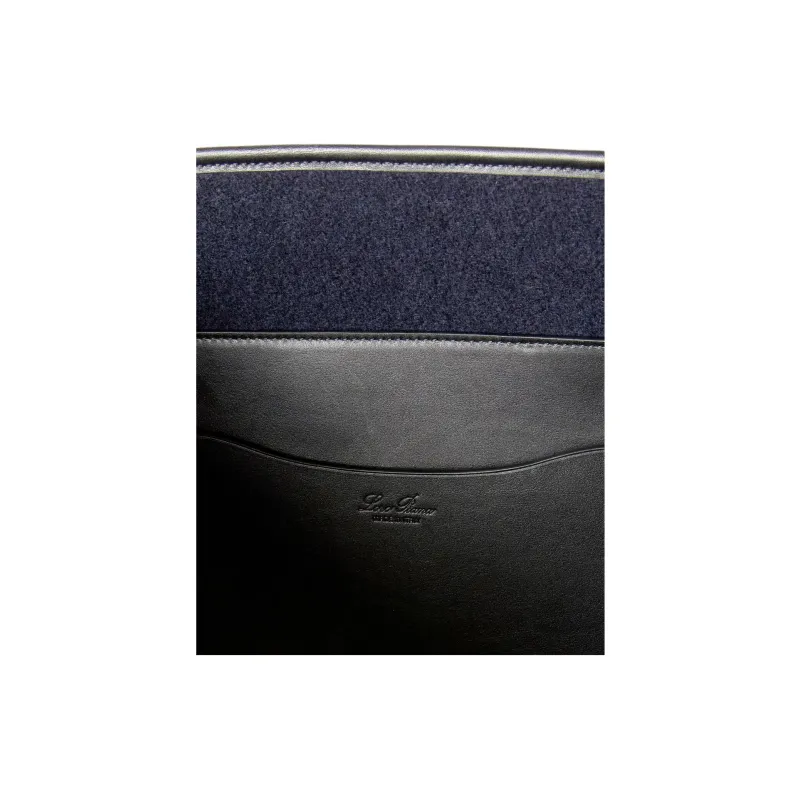 Loro Piana Cashmere Tote Bag Shopping Bag Handbag Large Size Men's Navy And Black-4