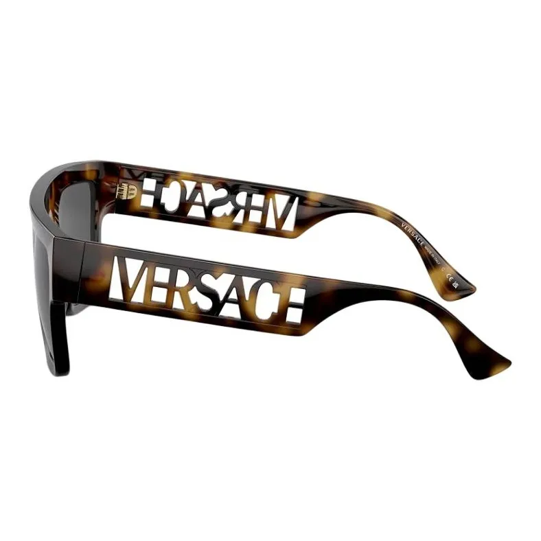 VERSACE Injection Molding Rectangular Sunglasses Men's Havana Color-2