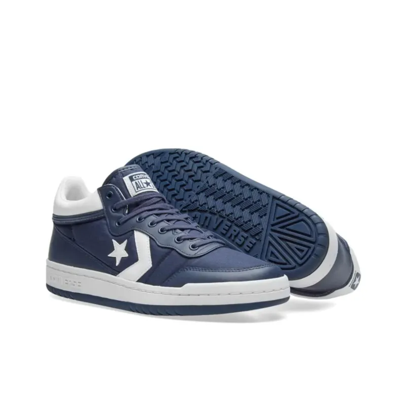 Converse Fastbreak Anti-Slip Wear-Resistant Mid-Top Skateboard Shoes Men's Blue-3