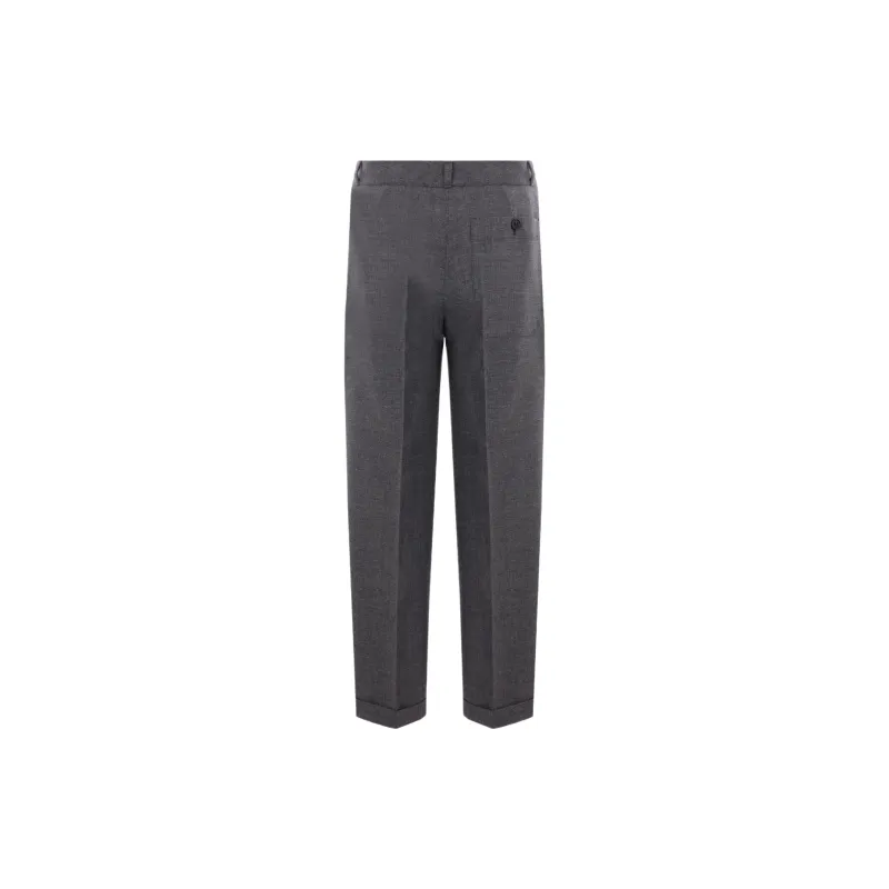 PRADA Pleated Turn Up Hem Trousers-1