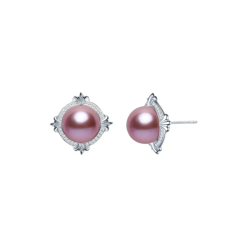Tahiti Pearl Freshwater Pearl Stud Earrings Women's-0