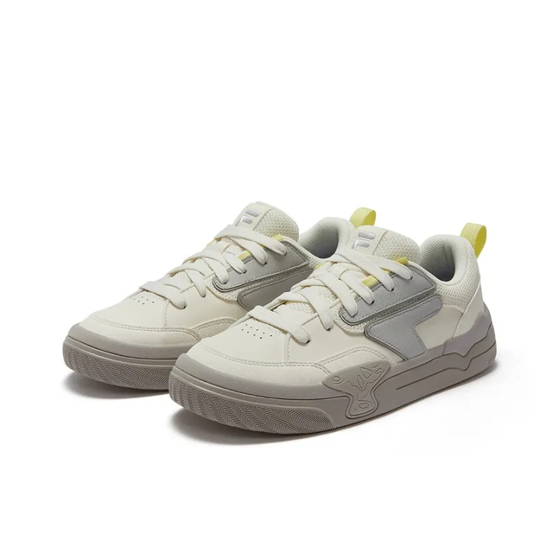 FILA FUSION Lightweight Wear Resistant And Slip Resistant Low Top Skateboard Shoes Women's White-2