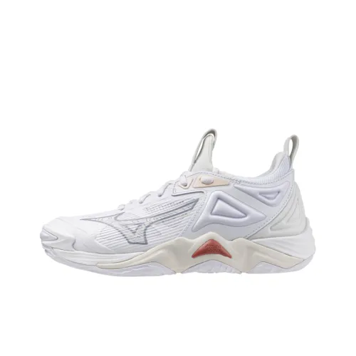 Mizuno Wave Momentum 3 Anti Slip Wear Resistant Low Top Training Shoes Women's White Gray