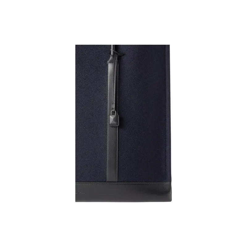 Loro Piana Cashmere Tote Bag Shopping Bag Handbag Large Size Men's Navy And Black-2